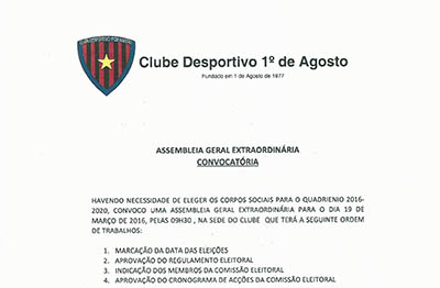 Clube Desportivo 1º de - Clube Desportivo 1º de Agosto